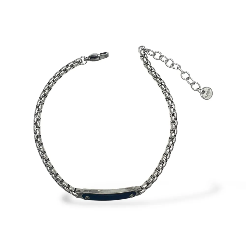 Semplice-Bracciale in Acciaio da Uomo - BR-600-H429 (Nero)