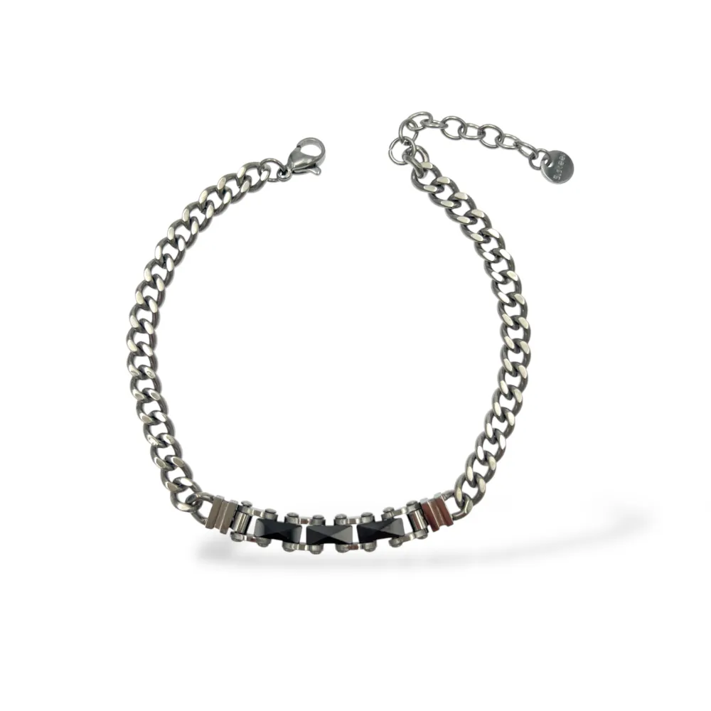 [BR-600-H444] Catena-Bracciale in Acciaio da Uomo - BR-600-H444