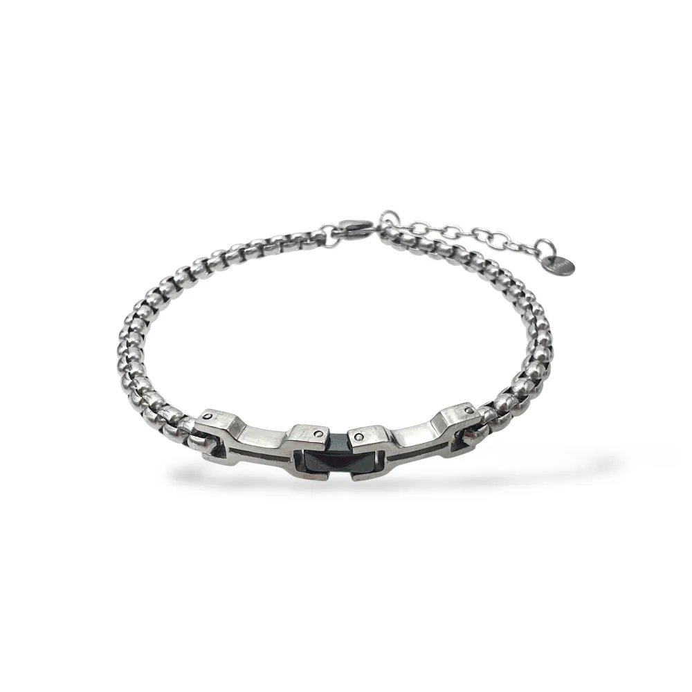 [BR-600-H447] Link-Bracciale in Acciaio da Uomo - BR-600-H447
