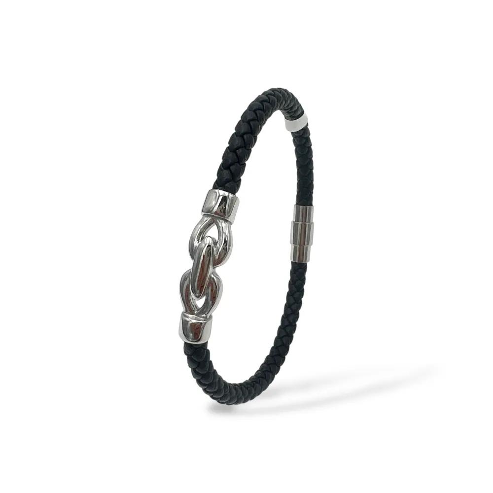 Catena calamita-Bracciale in Acciaio da Uomo - BR-600-H454 (Nero)