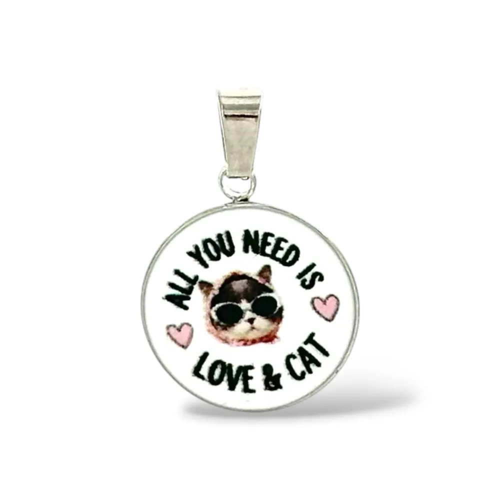 Gatto-Ciondolo/Charms in Acciaio - DIY-732-28