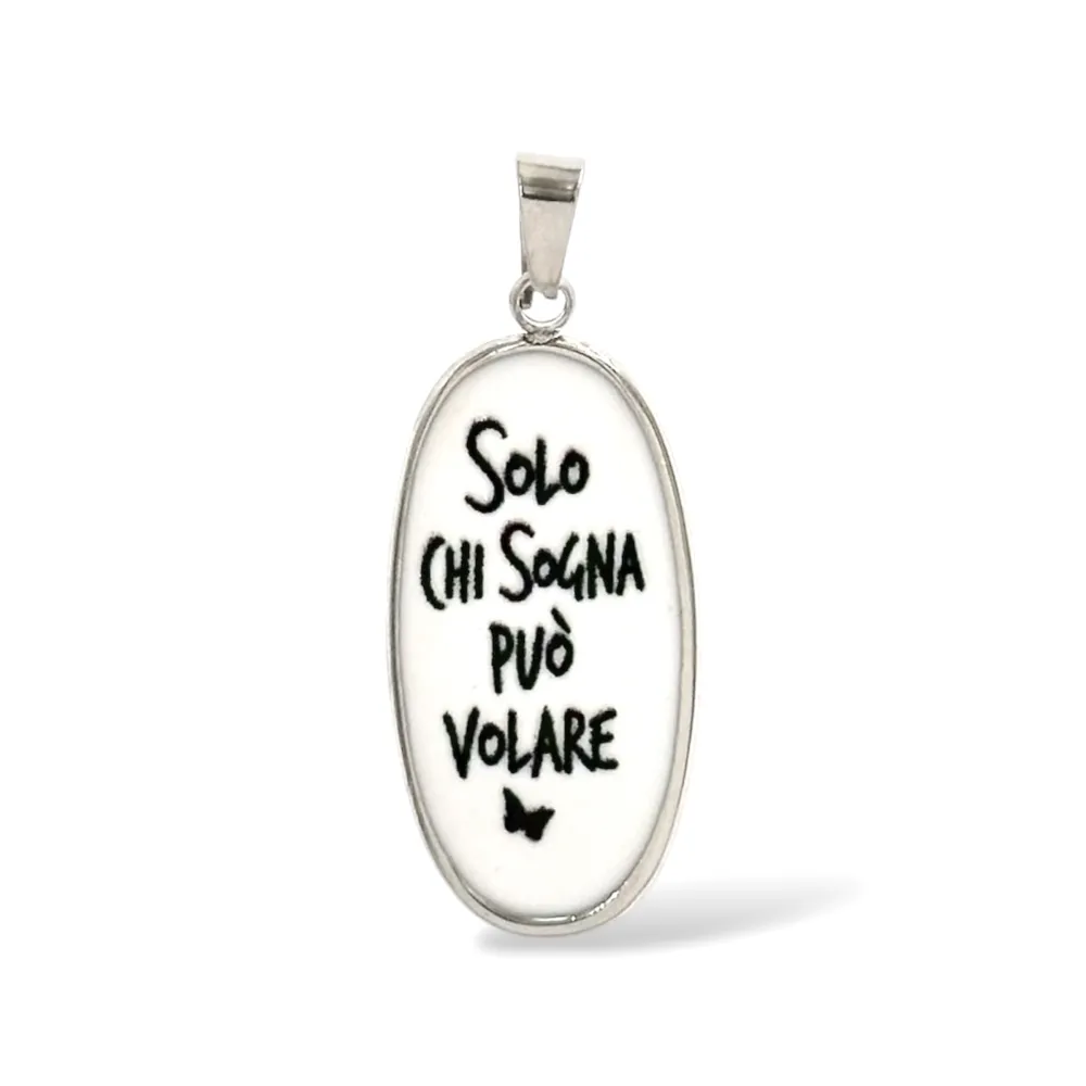 Solo chi sogna può volare-Ciondolo/Charms in Acciaio - DIY-732-32
