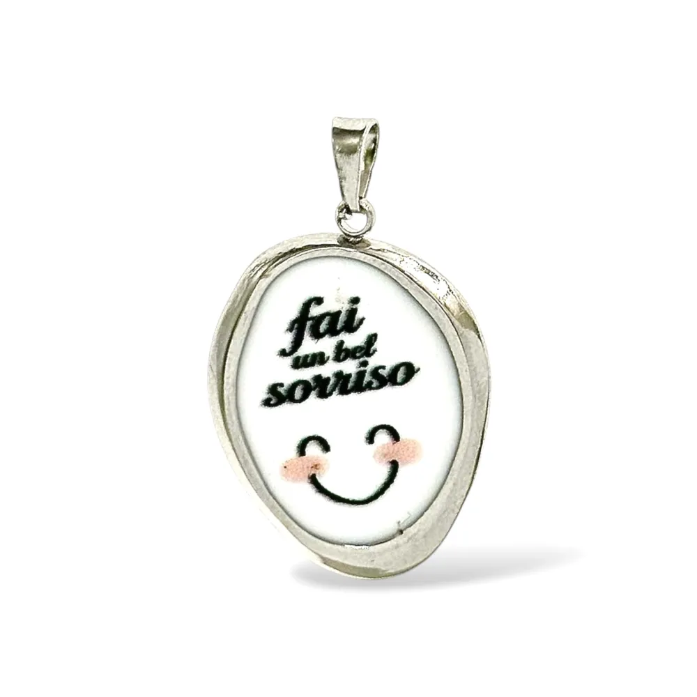 Fai un bel sorriso-Ciondolo/Charms in Acciaio - DIY-732-41