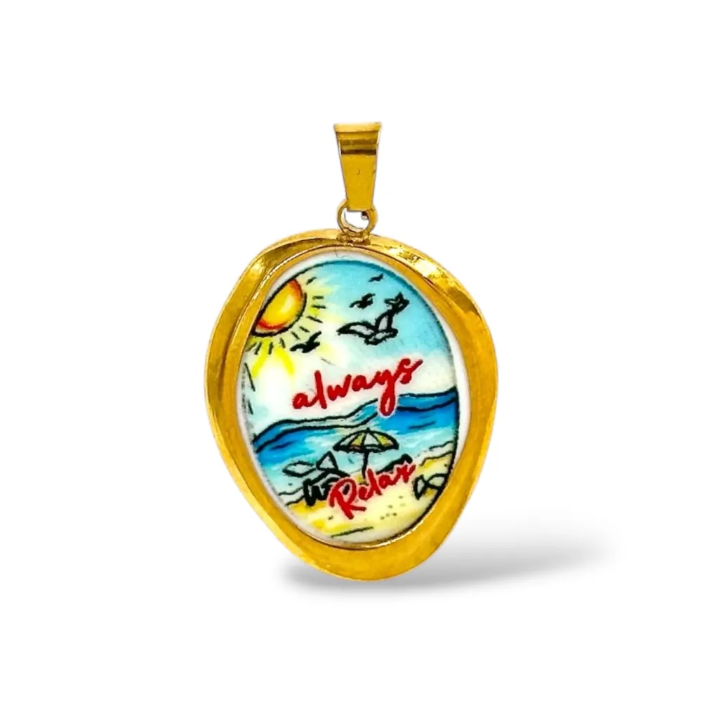 Always relax-Ciondolo/Charms in Acciaio - DIY-732-43