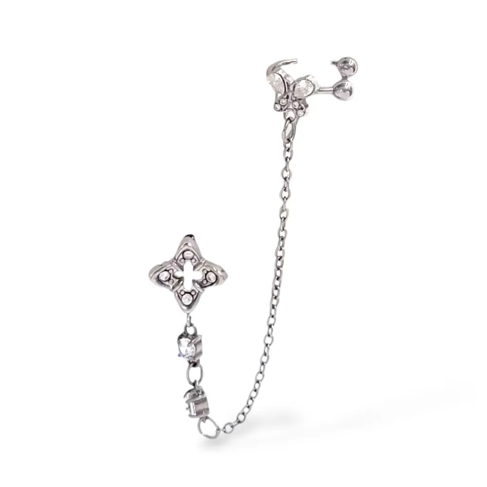 Orecchini Earcuff Zircone Acciaio - OR-103-AA7418E