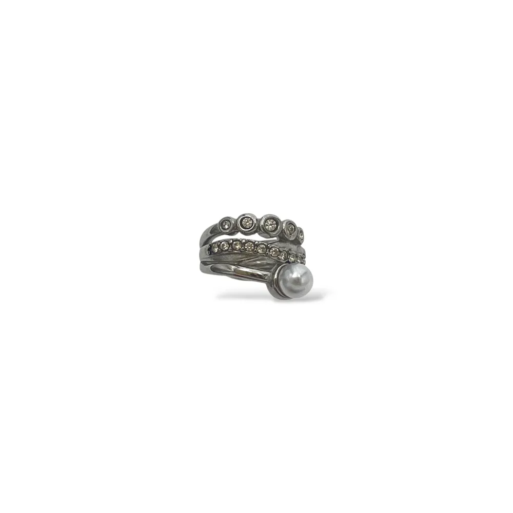 Treccia, perla - Earcuff in acciaio - OR-103-AA7456E