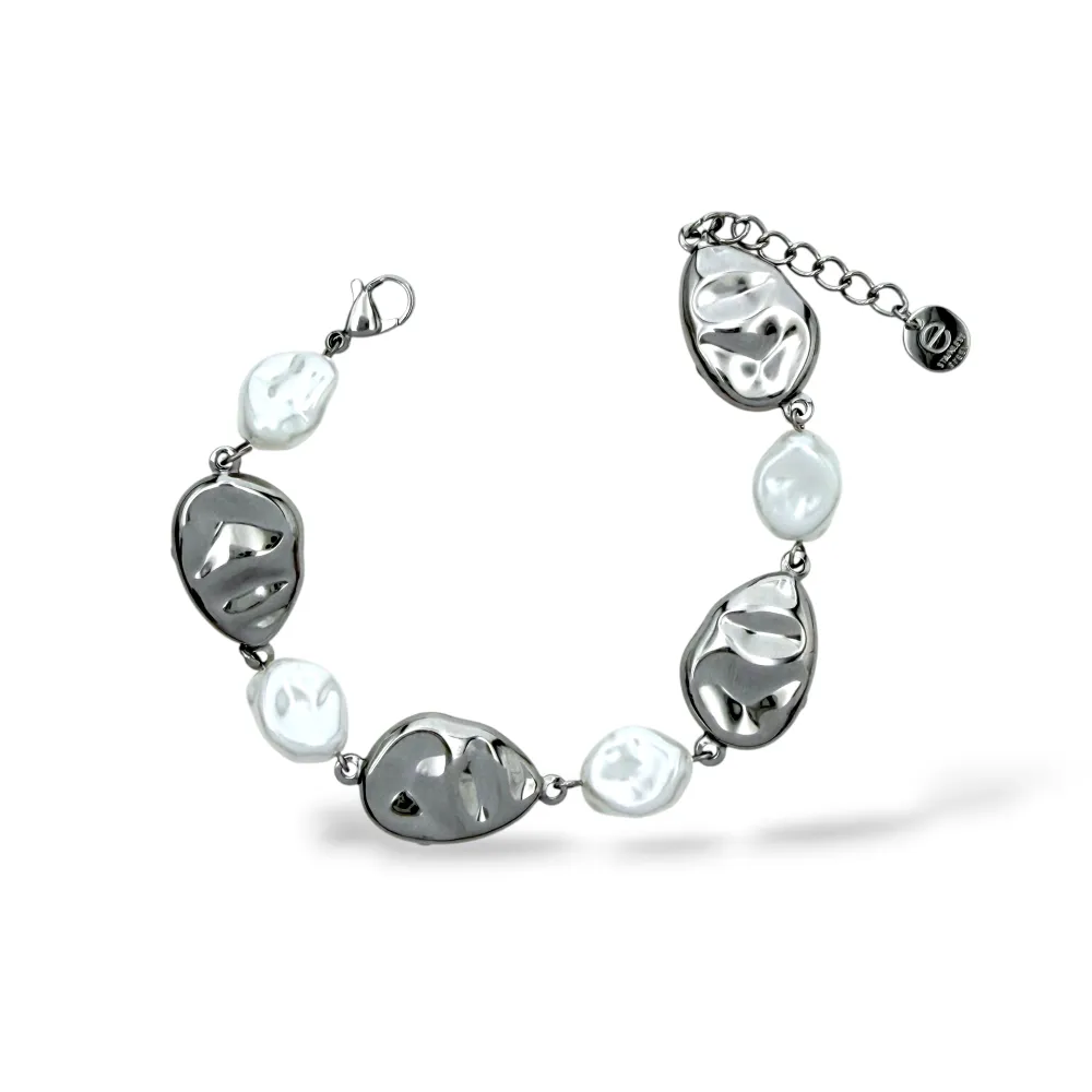 Forma Pietra E Perla-Bracciale in Acciaio - BR-103-AA6848B