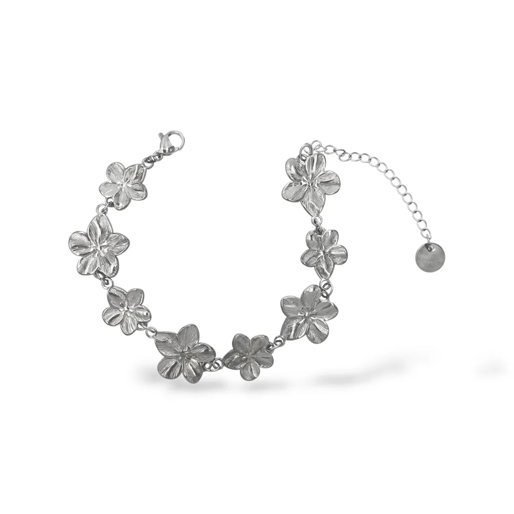 Fiori-Bracciale in acciaio - BR-413-3295 (Argento)