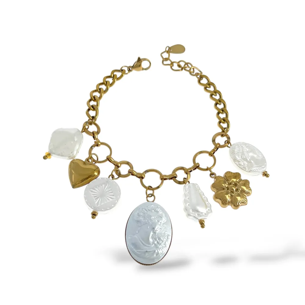Cameo-Bracciale in Acciaio - BR-732-705 (Bianco)