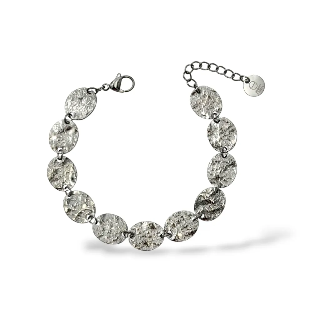 Ovale-Bracciale in Acciaio - BR-795-17232 (Argento)