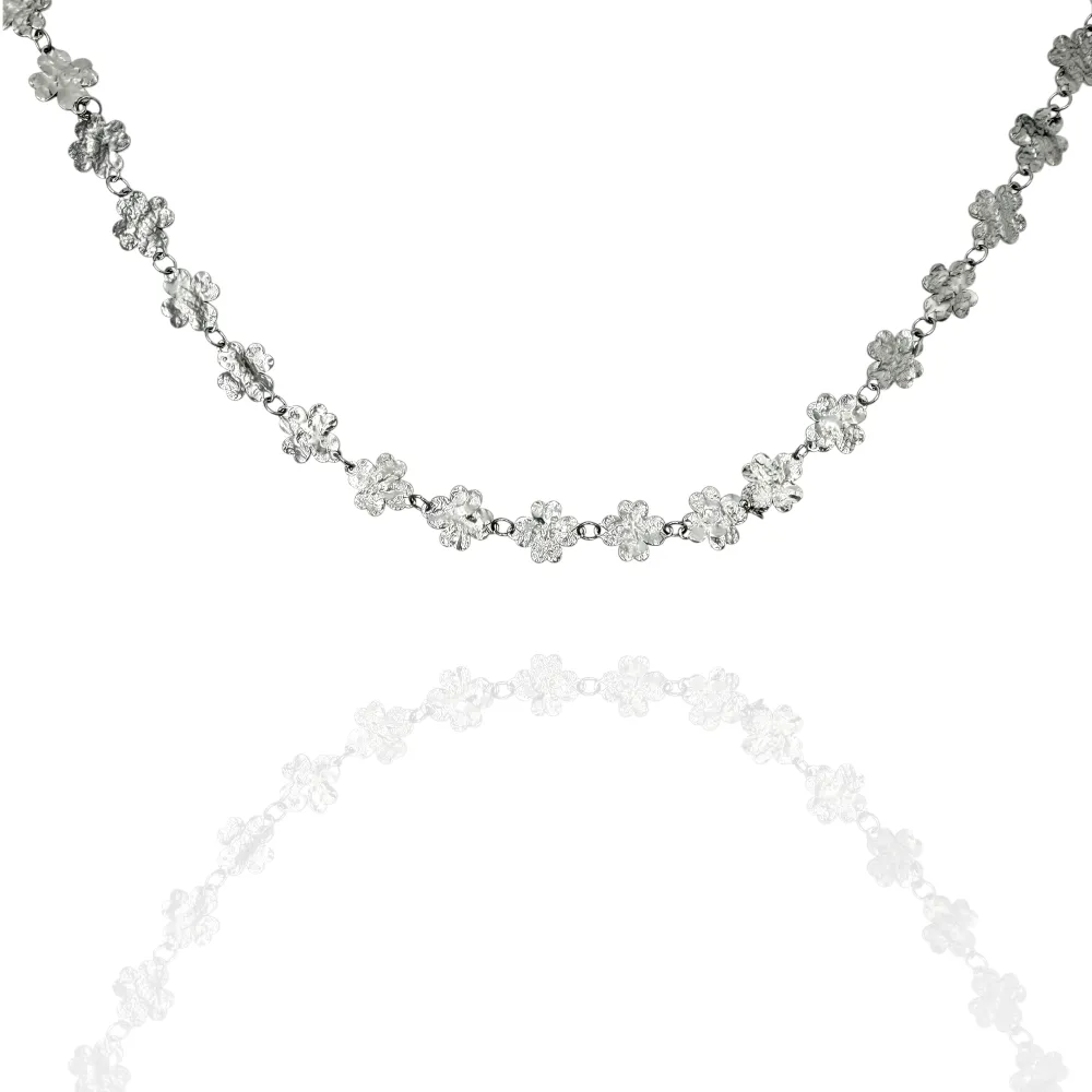 Quadrifoglio-Collana Corta in Acciaio - CAC-795-13254 (Argento)