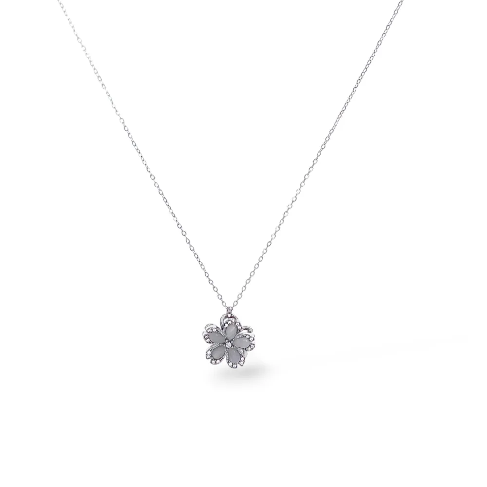 Fiore spinner-Collana Corta in Acciaio - CL-795-12973