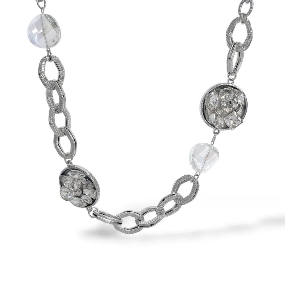 Tondo E Cerchi-Collana Corta Moda - CMC-732-733 (Argento)