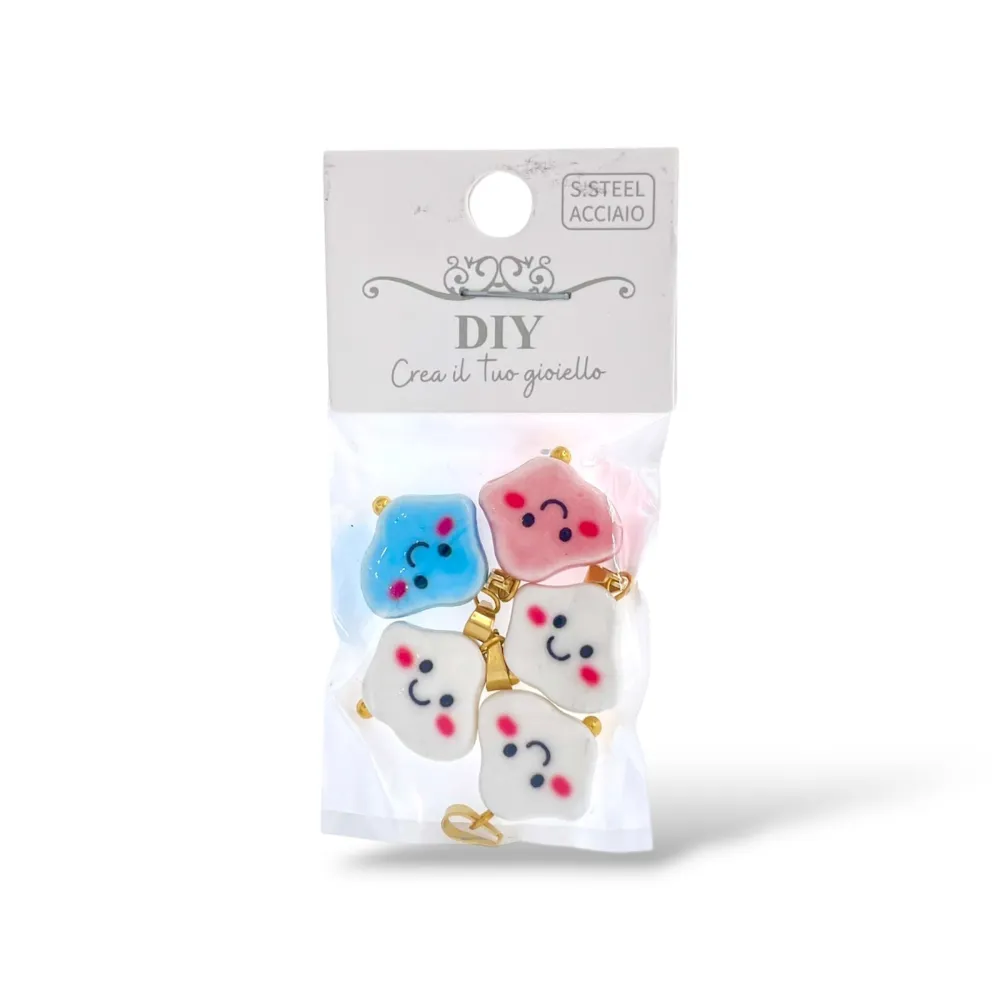 [DIY-801-009A 5PZ] Nuvola-Ciondolo/Charms in Acciaio - DIY-801-009A 5PZ
