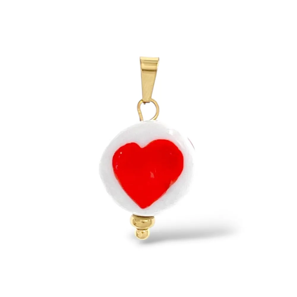 Cuore-Ciondolo/Charms in Acciaio - DIY-801-016A 5PZ
