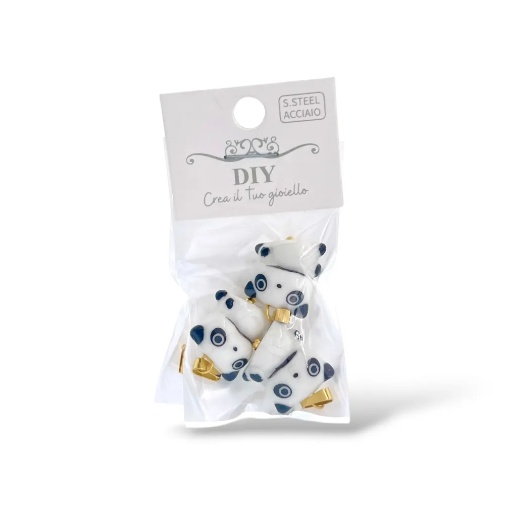 Panda-Ciondolo/Charms in Acciaio - DIY-801-017A 5PZ
