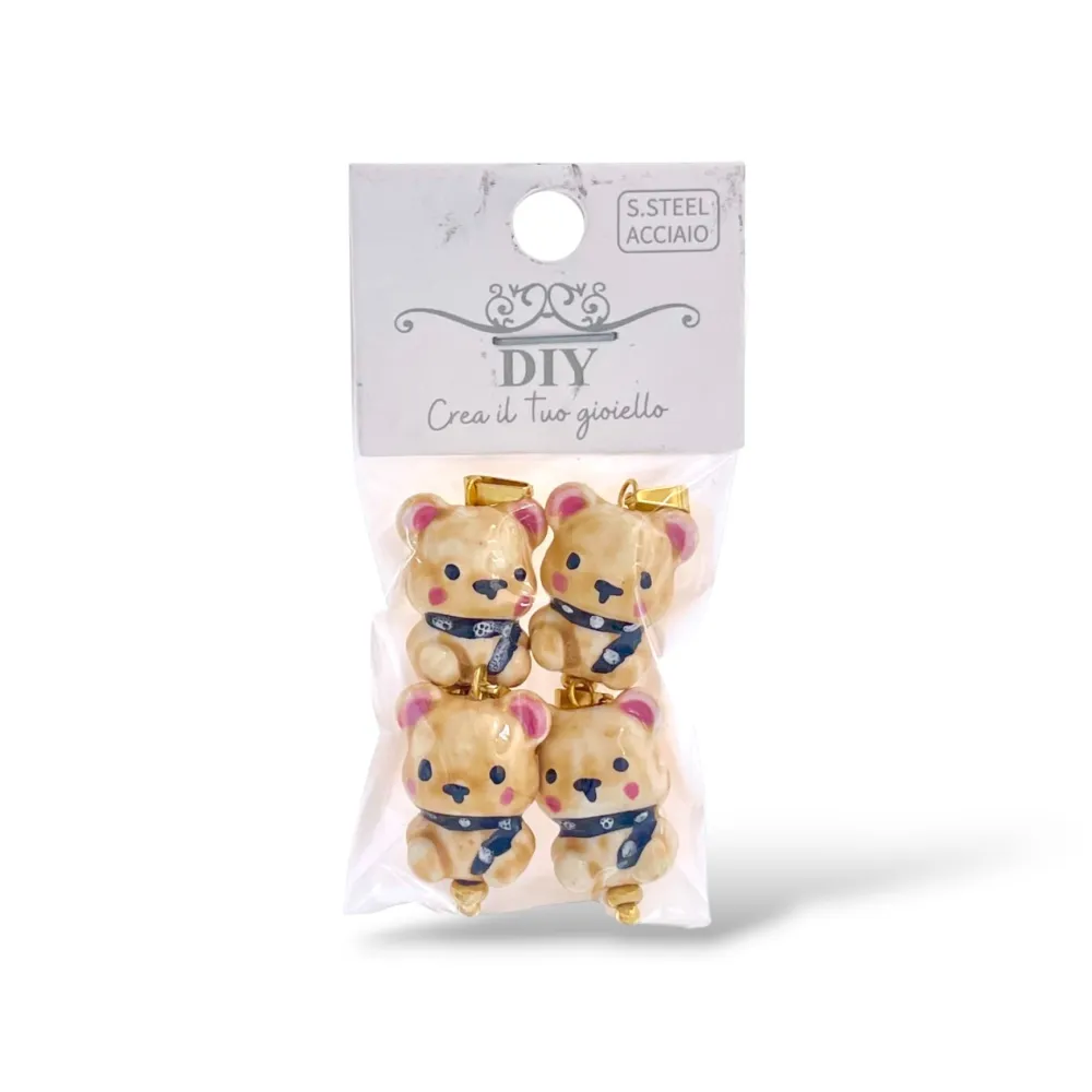 Orsetto-Ciondolo/Charms in Acciaio - DIY-801-020A 4PZ