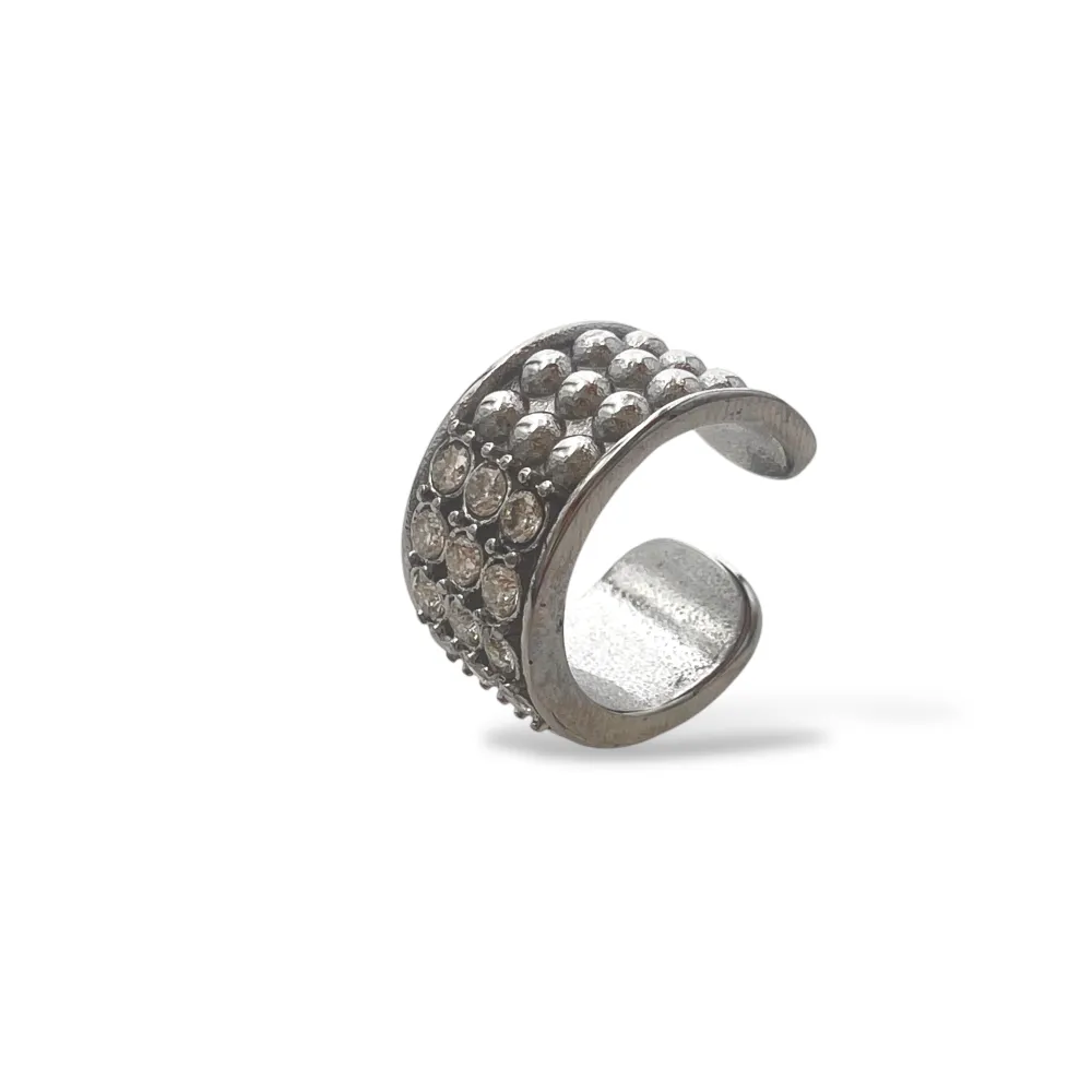 Orecchini Earcuff Zircone Acciaio - OR-103-AA7094E (Argento)
