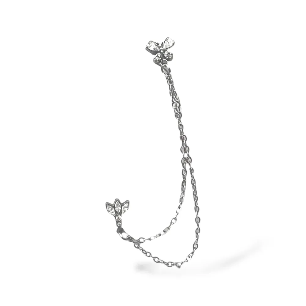 Orecchini Earcuff Zircone Acciaio - OR-103-AA7417E