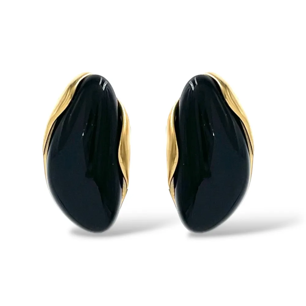Ovale-Orecchini in Acciaio - OR-732-601 (Nero)