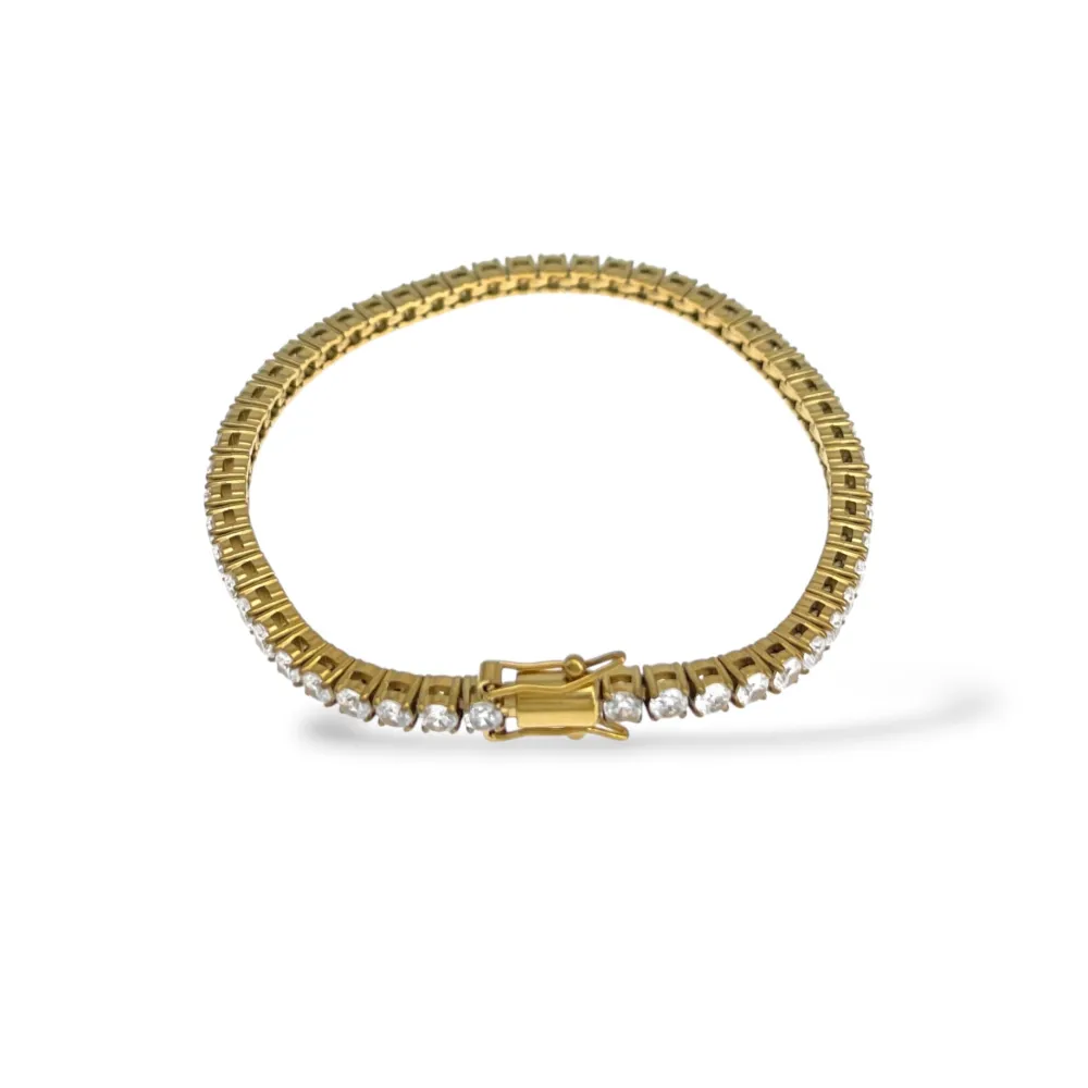 Tennis -Bracciale in Acciaio con Chiusura - BAC-103-AA6826B/3MM/18CM