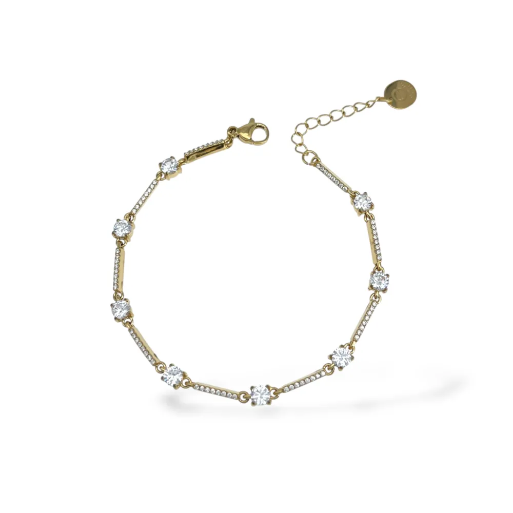 Punto Luce -Bracciale in Acciaio con Chiusura Moschettone  - BAC-103-AA7283B