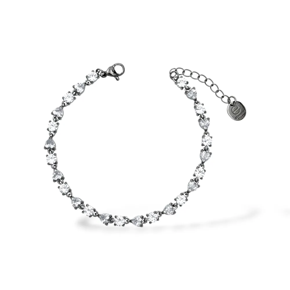 Punto Luce e Cuore -Bracciale in Acciaio - BR-103-AA7337B (Argento)