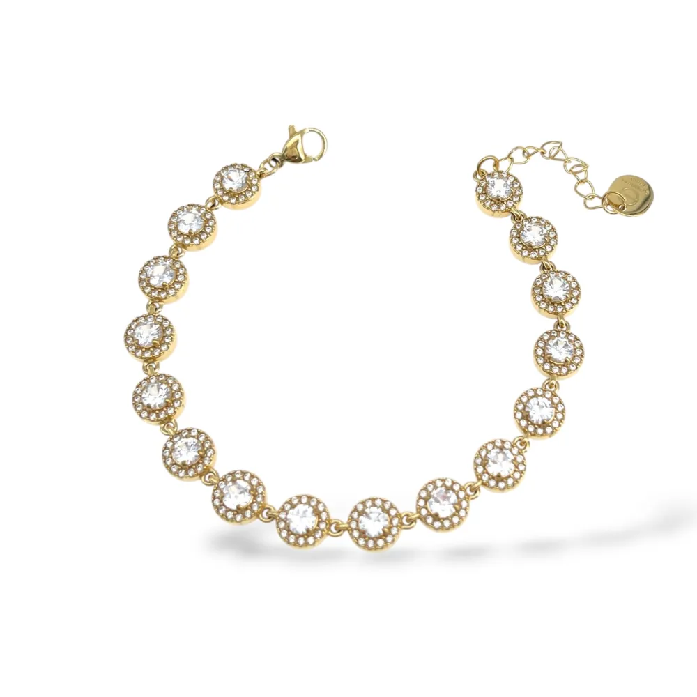 Punto Luce-Bracciale in Acciaio - BR-103-AA7435B (Bianco/Oro)