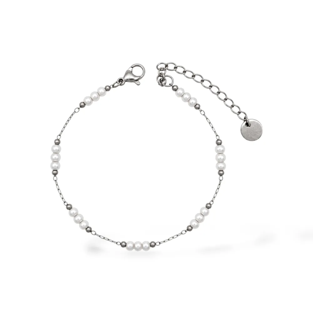 Perline-Bracciale in acciaio - BR-413-3311 (Argento)