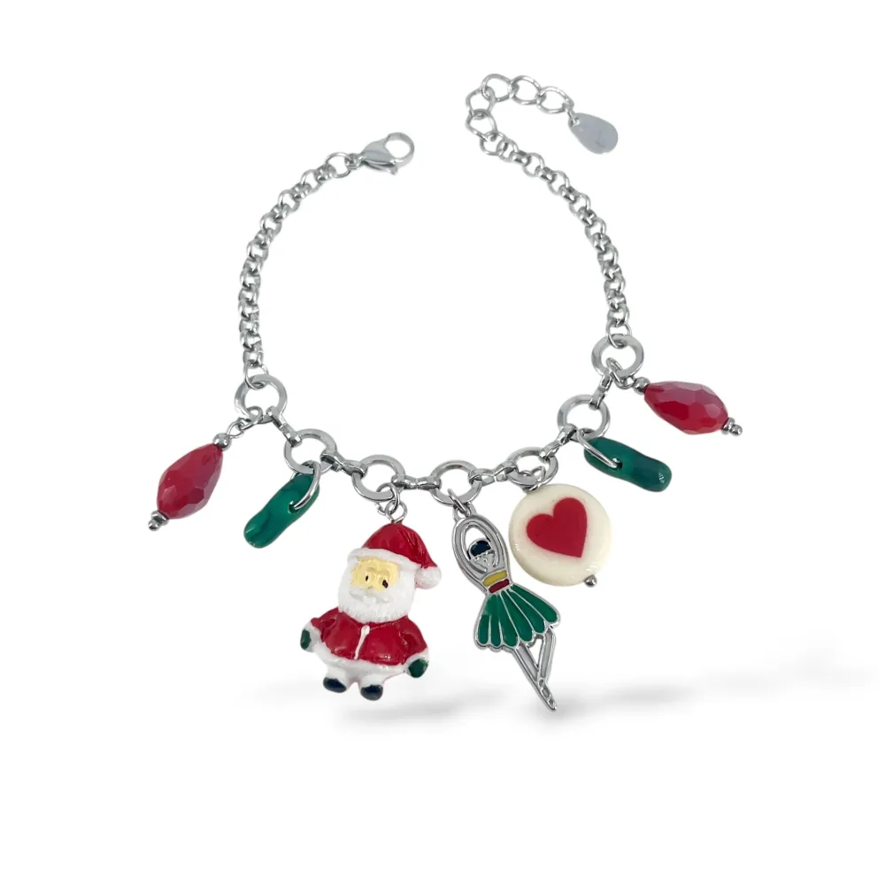 Babbo Natale e Ballerina-Bracciale in Acciaio - BR-732-708