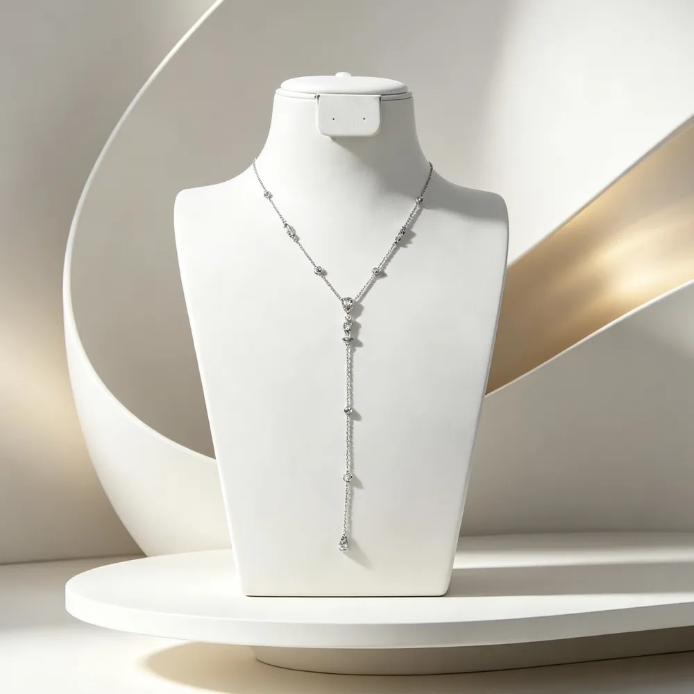 Goccia-Collana Corta a Y in Acciaio - CL-795-12977