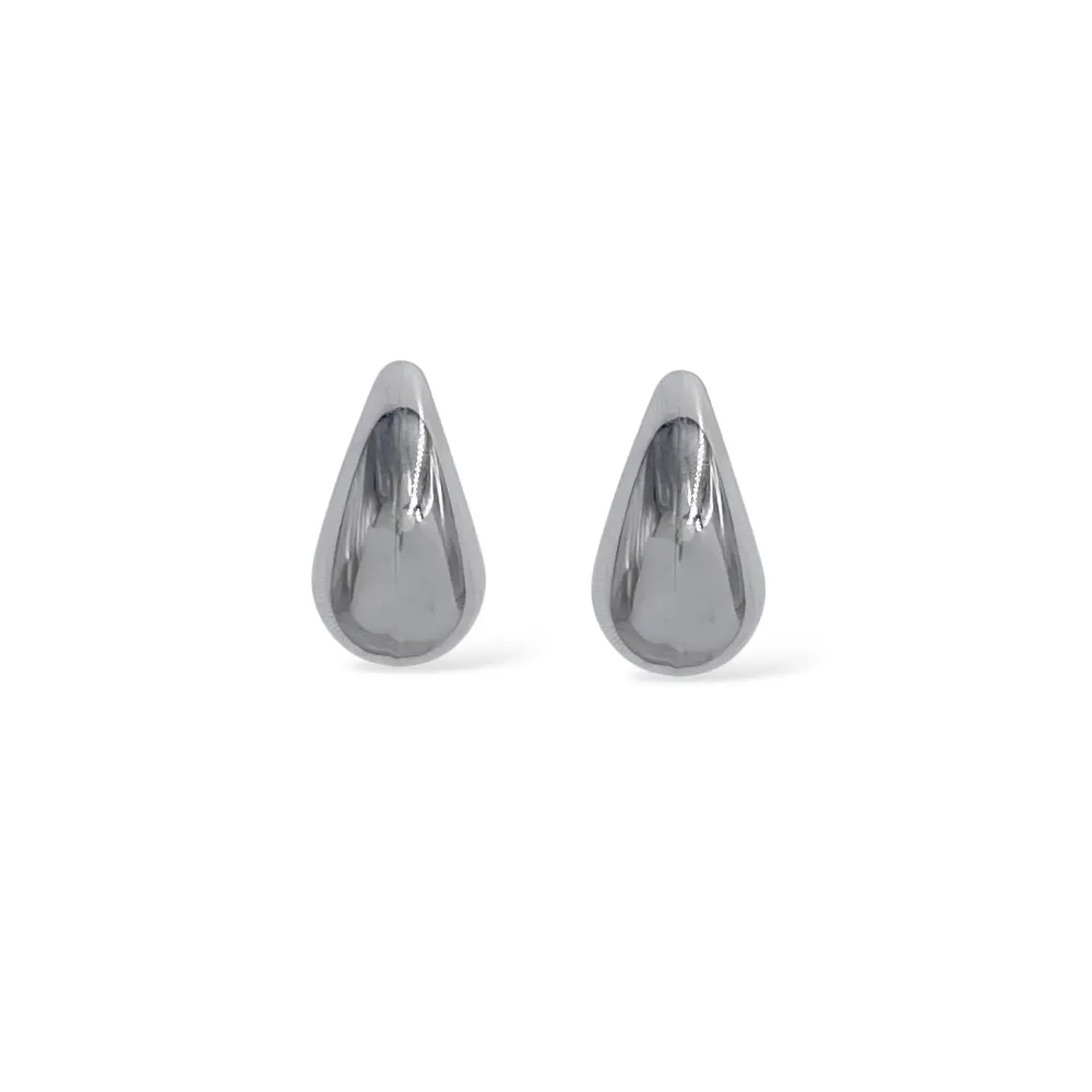 Goccia-Orecchini clip acciaio - OR-103-AA7391E (Argento)