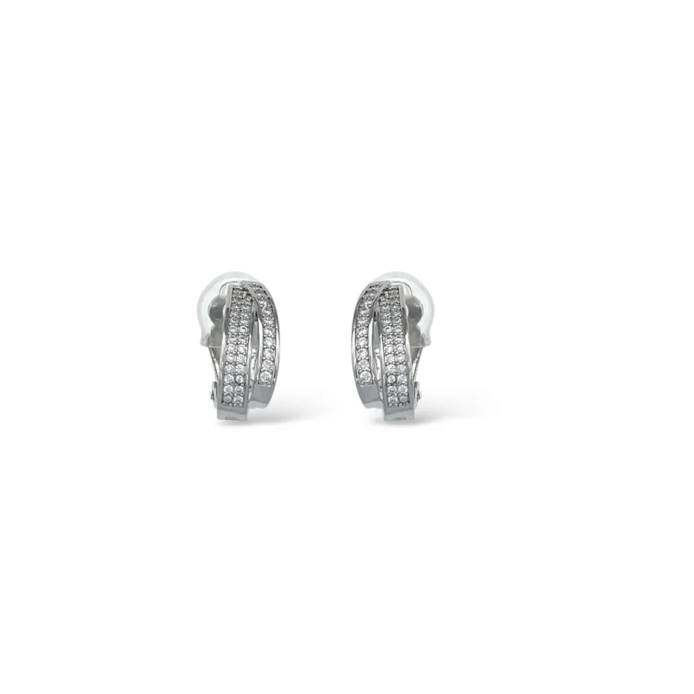 Cerchio-Orecchini a Clip - OR-506-475 (Argento)