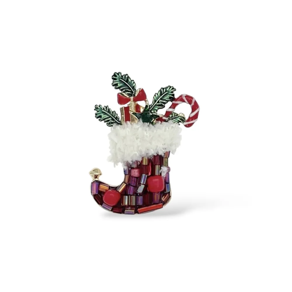 Calzino Di Natale-Spilla di Natale in Resina - SPM-781-41