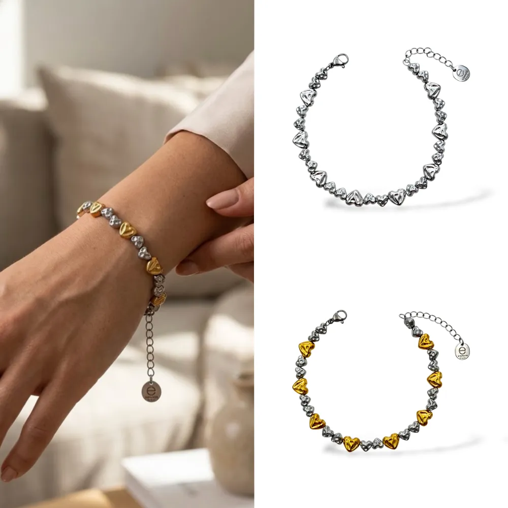 [BAC-103-AA7313B] Cuori-Bracciale in Acciaio con Chiusura - BAC-103-AA7313B (Acciaio)