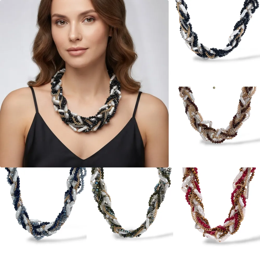 [CMC-732-710] Treccia-Collana Corta Moda - CMC-732-710 (Verde)