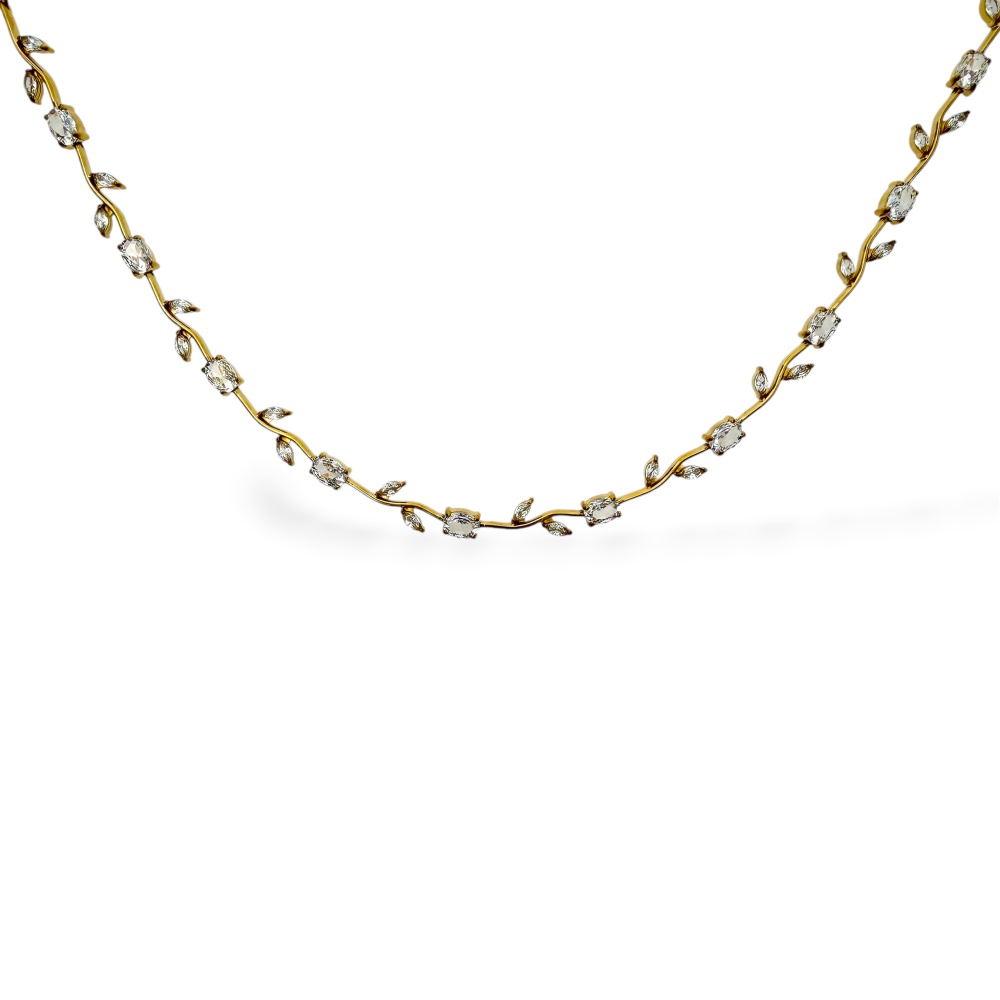 Rosa-Collana Corta in Acciaio - CL-103-AA7794N