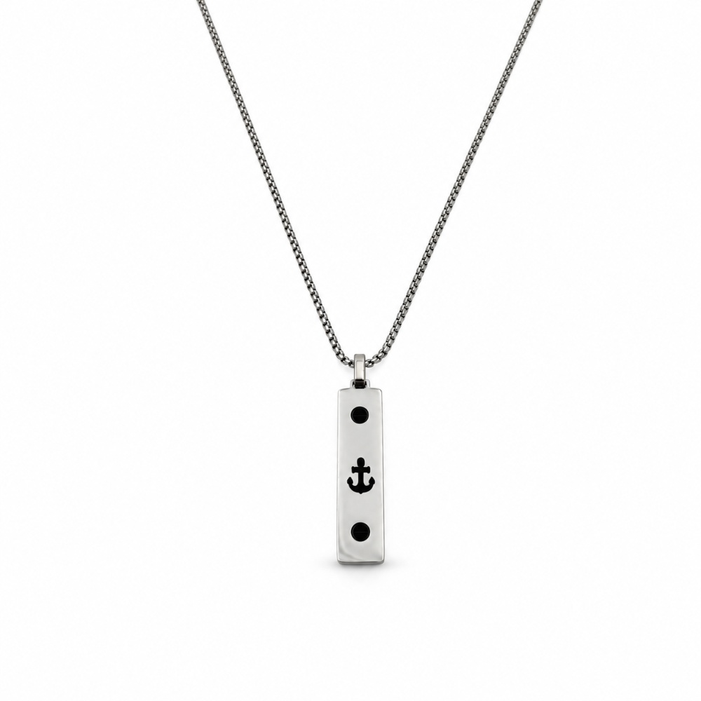 [CL-600-H462] Ancora -Collana Lunga da Uomo in Acciaio - CL-600-H462