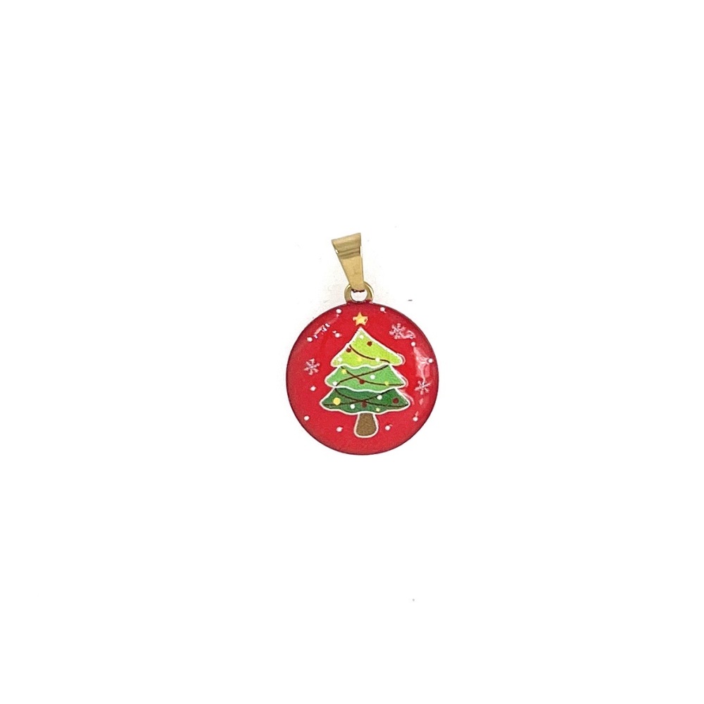 Albero Natale-Ciondolo/Charms in Acciaio - DIY-413-Albero Natale