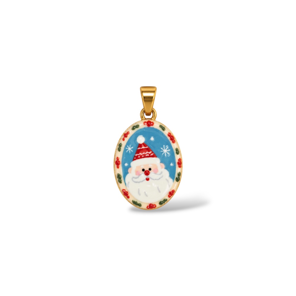 Babbo Natale-Ciondolo/Charms in Acciaio - DIY-413-Babbo Natale