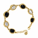 Catena Con Pietre Effetto Occhio Di Gatto-Bracciale in Acciaio - BR-794-144