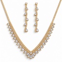 Set Collana-Orecchini Moda Per Sposa in Ottone - SET-416-L65