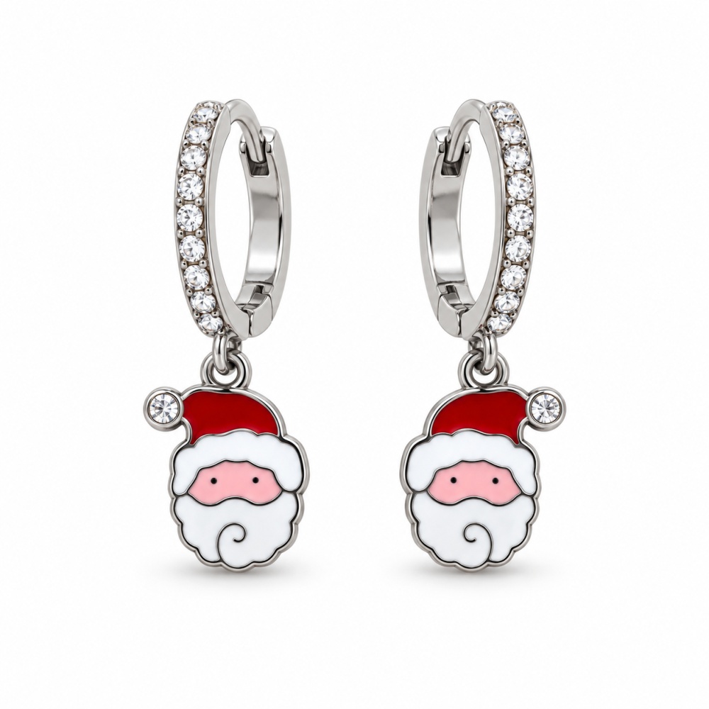 Babbo Natale -Orecchini in Acciaio - OR-103-AA5039E/1