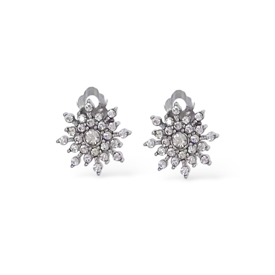 Fiocco di neve-Orecchini Clips in Acciaio - OR-795-19820J
