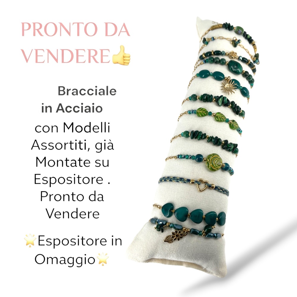 Mix Soggetti-12pz Bracciali in Acciaio - BPA-735-114