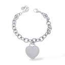 Cuore con zirconi-Bracciale in Acciaio con Chiusura - BAC-103-AA5912B