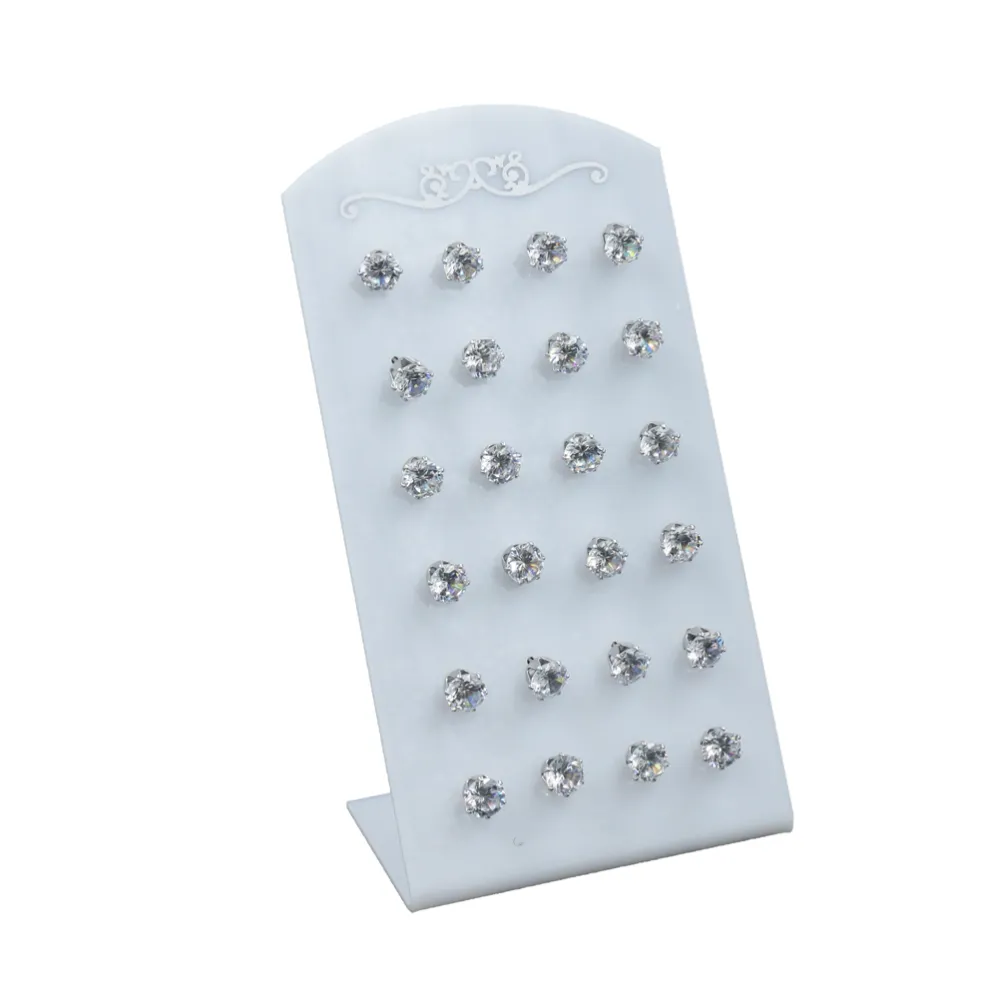 Orecchini punto luce a lobo in acciaio 7cm (Conf. da 13 paia) - 12 Paia Punto Luce 7 mm (Argento)