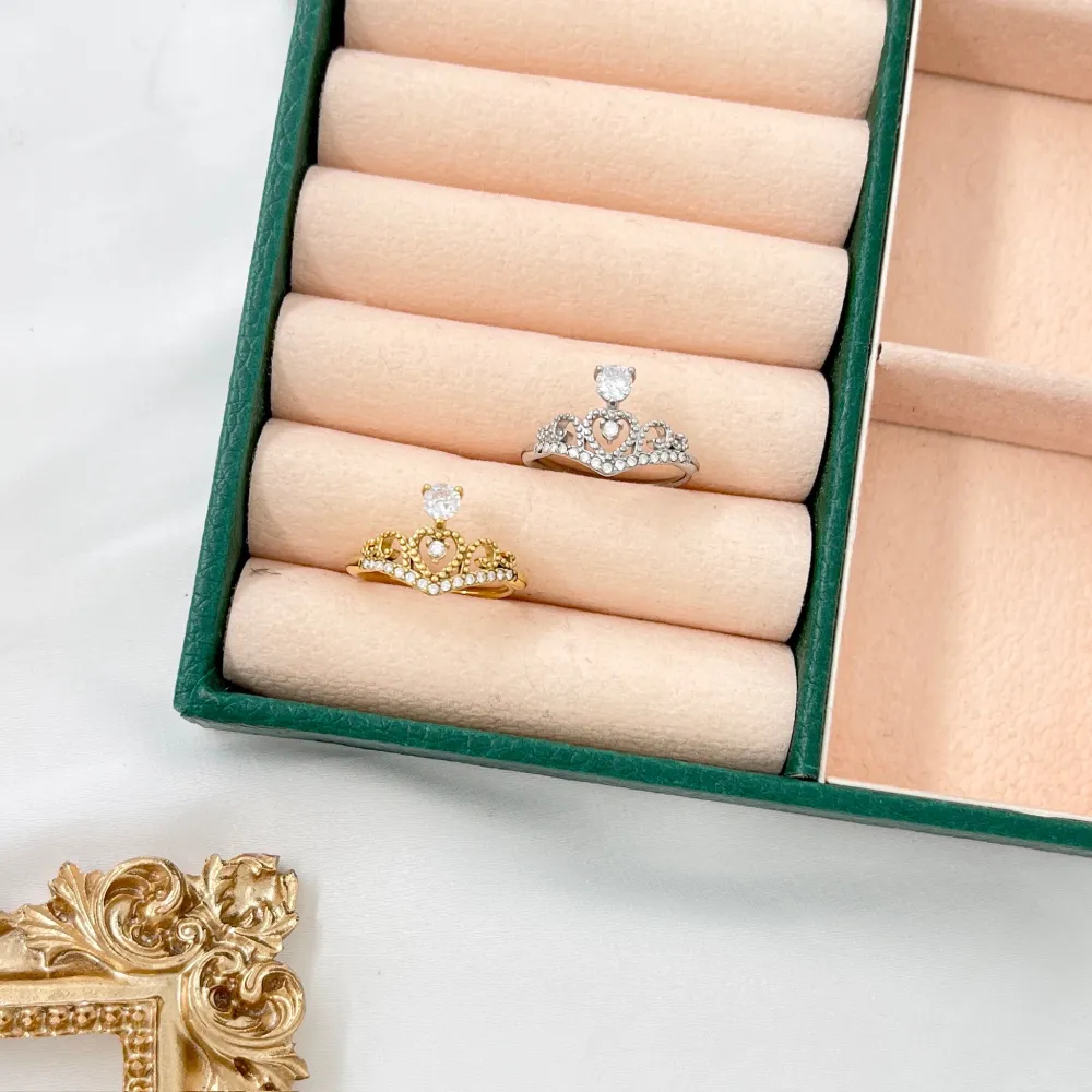 Corona  -Anello Regolabile in Acciaio - AAR-103-AA4229R