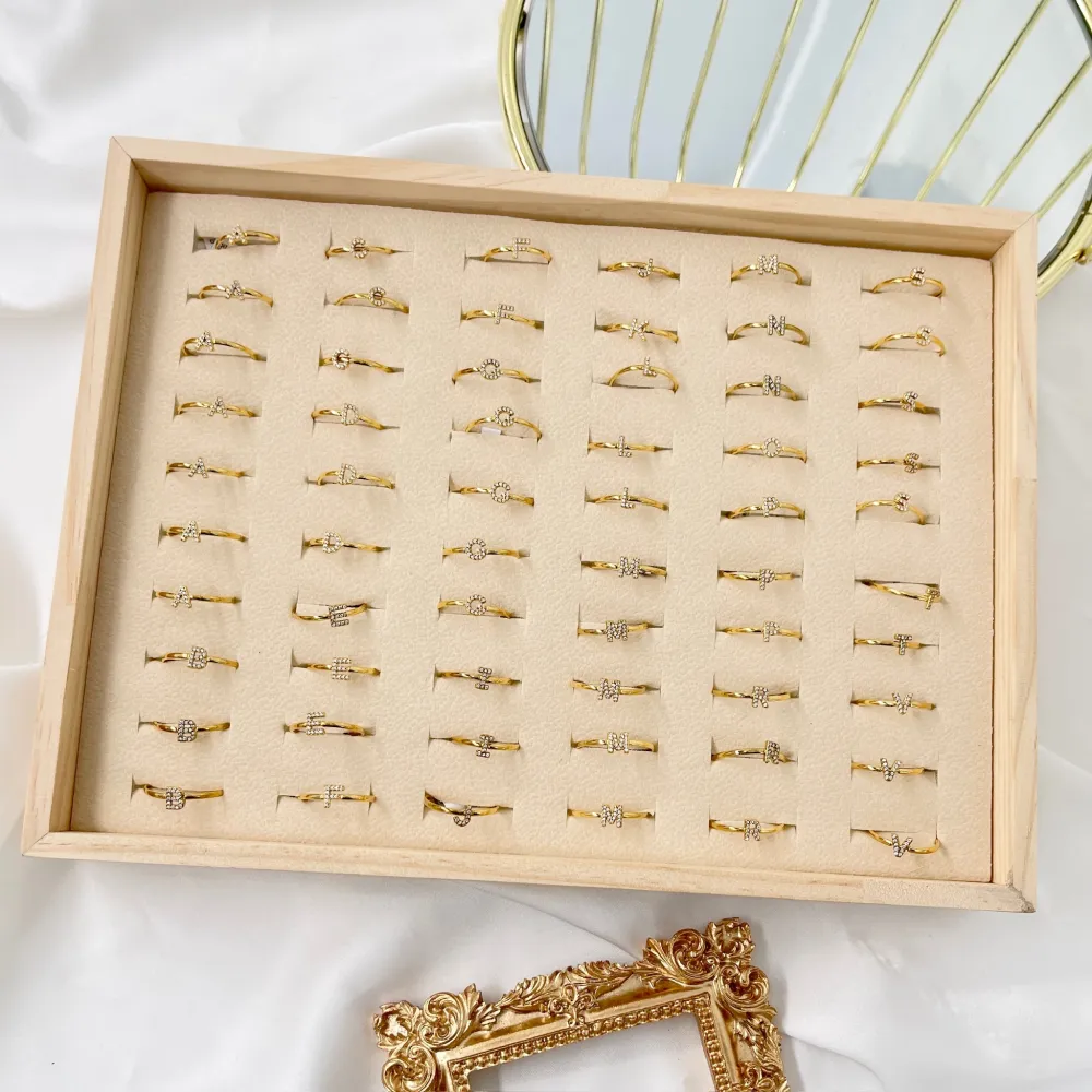 Iniziale-60 pz Anelli in Acciaio - AAR-103-AA4350R