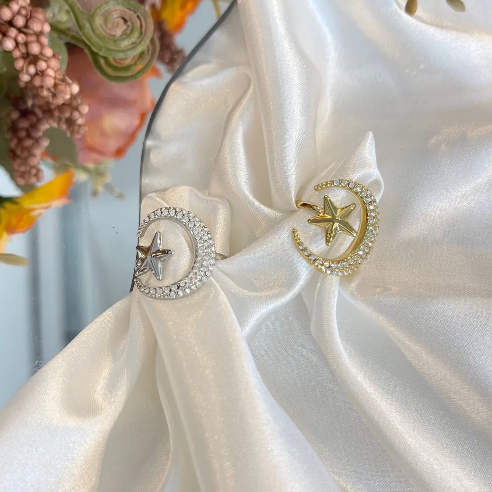 Luna Stella-Anello Regolabile in Acciaio - AAR-103-AA5757R